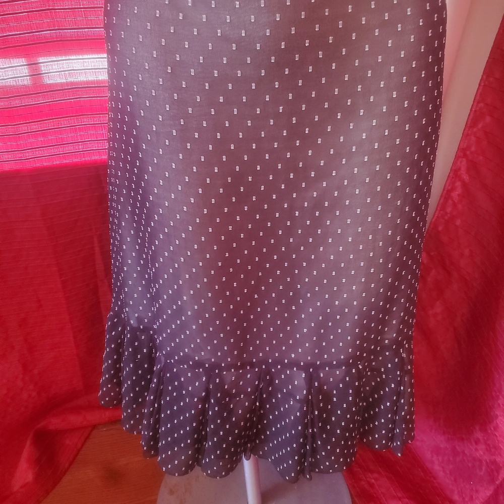 LOFT Black and White Dotted Pencil Skirt